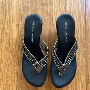 Athena Alexander blingy sandals size 6.5 comfy insole black heel